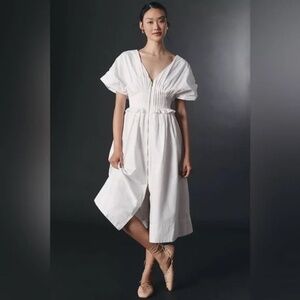 By Anthropologie V-Neck Zip-Front Midi Dress NWT 1X